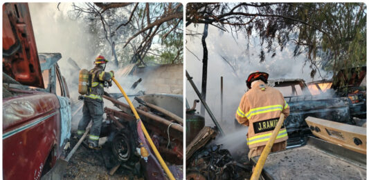 Gobierno de Reynosa atiende incendio en taller de la colonia Cavazos