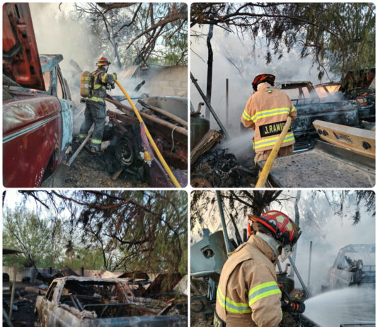 Gobierno de Reynosa atiende incendio en taller de la colonia Cavazos