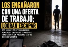 Jóvenes de Reynosa escapan de presunto centro de reclutamiento criminal y reciben auxilio en Burgos