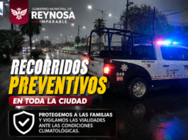 Gobierno de Reynosa mantiene recorridos preventivos para atender emergencias y vigilar vialidades