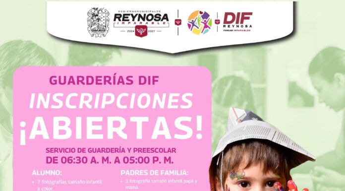 Cuenta Guardería 3 del DIF Reynosa con espacios disponibles