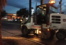 Avenidas limpias con trabajo nocturno en Reynosa