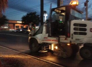 Avenidas limpias con trabajo nocturno en Reynosa