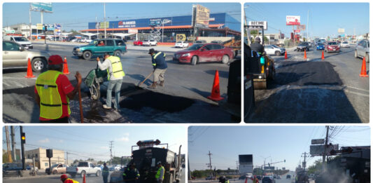 Gobierno de Reynosa intensifica bacheo en accesos y vialidades principales