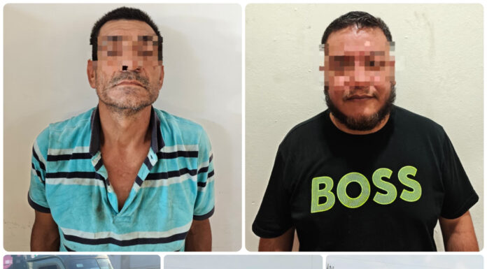 Guardia Estatal y FGJT detienen a dos por presunta red de extorsión a comerciantes de flores en Reynosa