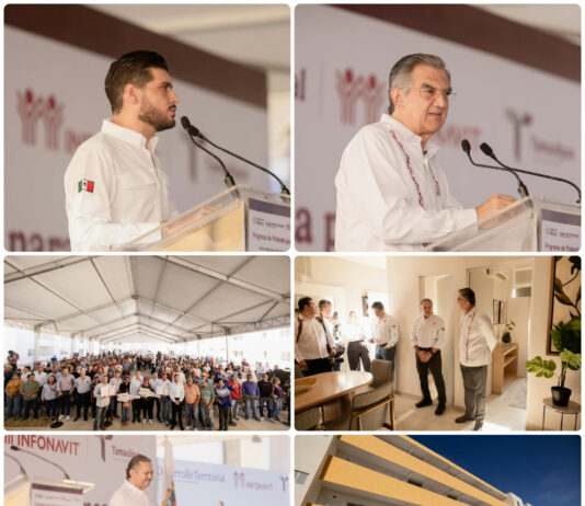 Beto Granados acompaña a Américo Villarreal en entrega de 160 viviendas en Matamoros