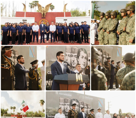 Beto Granados encabeza ceremonia en Matamoros por el 179 aniversario de la defensa de Chapultepec