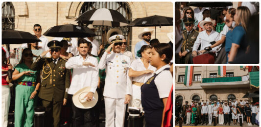 Beto Granados encabeza desfile Cívico Militar por el 216 aniversario de la Independencia en Matamoros