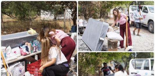 DIF Matamoros brinda apoyo a familia afectada por incendio en el ejido El Sabino