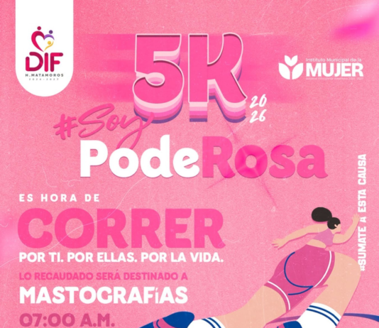 DIF Matamoros convoca a carrera 5K “SoyPodeRosa 2026” en apoyo a la prevención del cáncer de mama