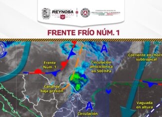 Provocará Frente Frío Número 1 probabilidad de lluvia en Reynosa