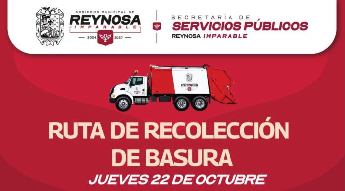 Invita Gobierno de Reynosa a disponer basura doméstica para su recolección