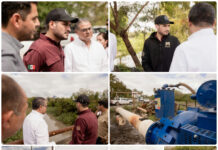 Beto Granados supervisa desfogue de agua en Matamoros tras lluvias que superaron las 17 pulgadas
