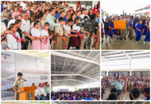Carlos Peña Ortiz inaugura techumbre en secundaria de Puerta Grande y anuncia nuevo CBTIS para Reynosa