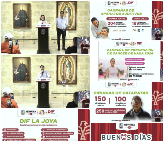 Reynosa anuncia cirugías gratuitas, avances contra extorsiones y cambios en el Gobierno municipal