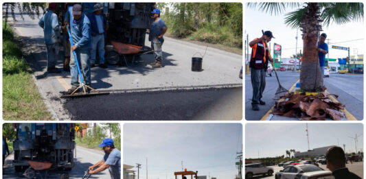 Refuerzan mantenimiento urbano y rehabilitación de vialidades en Matamoros