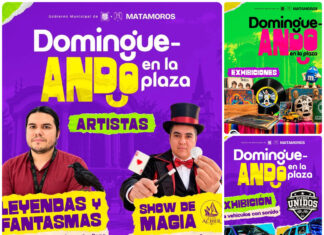 Invita alcalde Alberto Granados a disfrutar la primera edición de DomingueANDO en la Plaza Principal de Matamoros
