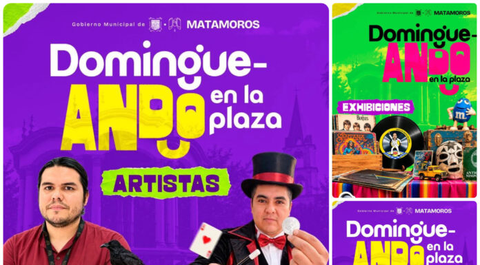 Invita alcalde Alberto Granados a disfrutar la primera edición de DomingueANDO en la Plaza Principal de Matamoros