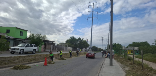 Gobierno de Reynosa realiza limpieza integral en avenida Las Torres del fraccionamiento Valle Modelo