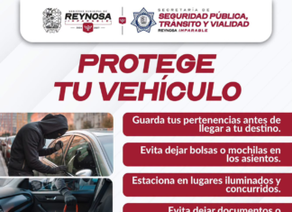 Gobierno de Reynosa emite recomendaciones para prevenir robos y cristalazos en vehículos